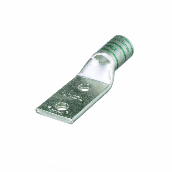 One-Hole Compression Lug, 1 to 2 in Stud, Standard Barrel, Copper, Green